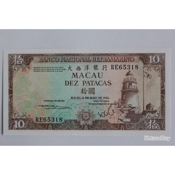 Billet 10 Patacas Macau 1984 neuf