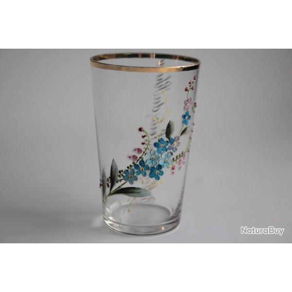 Ancien verre �maill� Souvenir Bellegarde La perte du Rh�ne