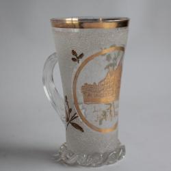 Ancien verre émaillé Souvenir La Schlucht Hotel Boos Vosges