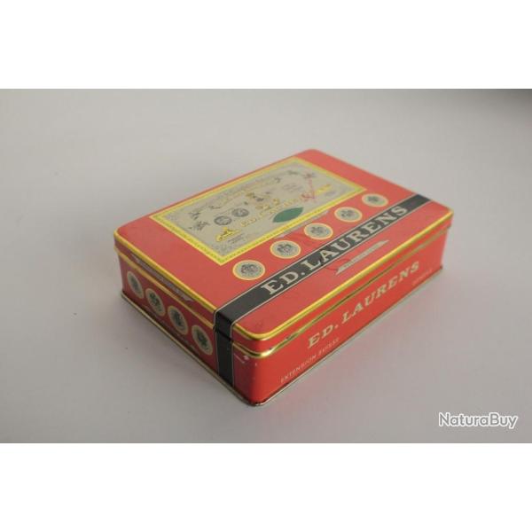 Boite a cigarettes ED. LAURENS Orange Kh�dive Suisse t�le lithographi�e tabac