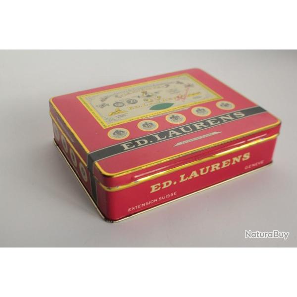 Boite a cigarettes ED. LAURENS Rouge Kh�dive Suisse t�le lithographi�e tabac