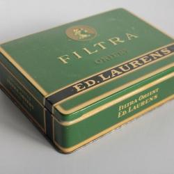 Boite a cigarettes t&ocirc;le lithographi&eacute;e ED. LAURENS Vert Filtra Orient tabac