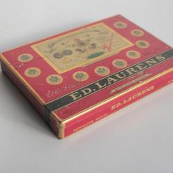 Boite a cigarettes ED. LAURENS Rouge Kh&eacute;dive Suisse t&ocirc;le lithographi&eacute;e tabac