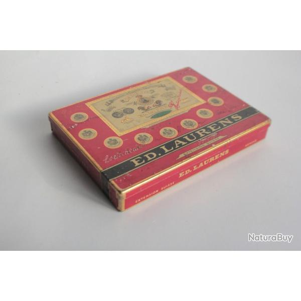 Boite a cigarettes ED. LAURENS Rouge Kh�dive Suisse t�le lithographi�e tabac
