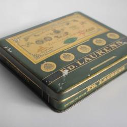 Boite a cigarettes ED. LAURENS Vert Kh&eacute;dive Suisse t&ocirc;le lithographi&eacute;e tabac