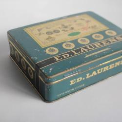 Boite a cigarettes ED. LAURENS Bleu Kh&eacute;dive Suisse t&ocirc;le lithographi&eacute;e tabac