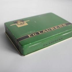 Boite a cigarettes ED. LAURENS Vert Kh&eacute;dive Suisse t&ocirc;le lithographi&eacute;e tabac