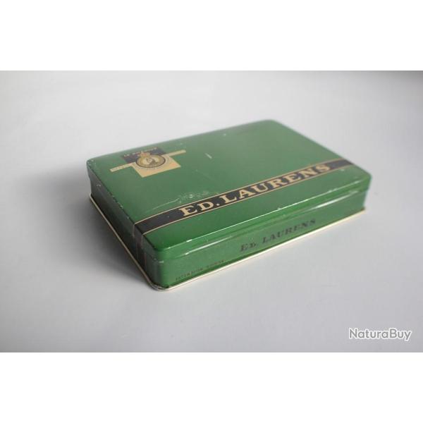 Boite a cigarettes ED. LAURENS Vert Kh�dive Suisse t�le lithographi�e tabac