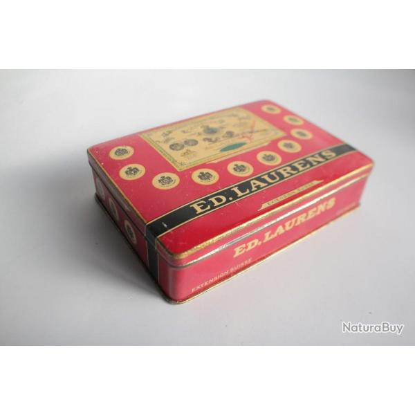 Boite a cigarettes ED. LAURENS Rouge Kh�dive Suisse t�le lithographi�e tabac