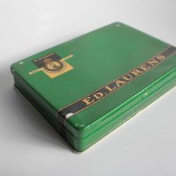 Boite a cigarettes ED. LAURENS Vert Kh&eacute;dive Suisse t&ocirc;le lithographi&eacute;e tabac