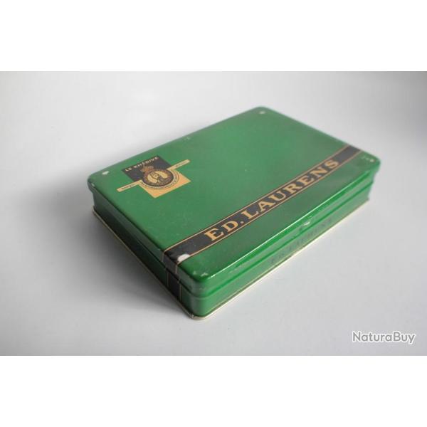 Boite a cigarettes ED. LAURENS Vert Kh�dive Suisse t�le lithographi�e tabac