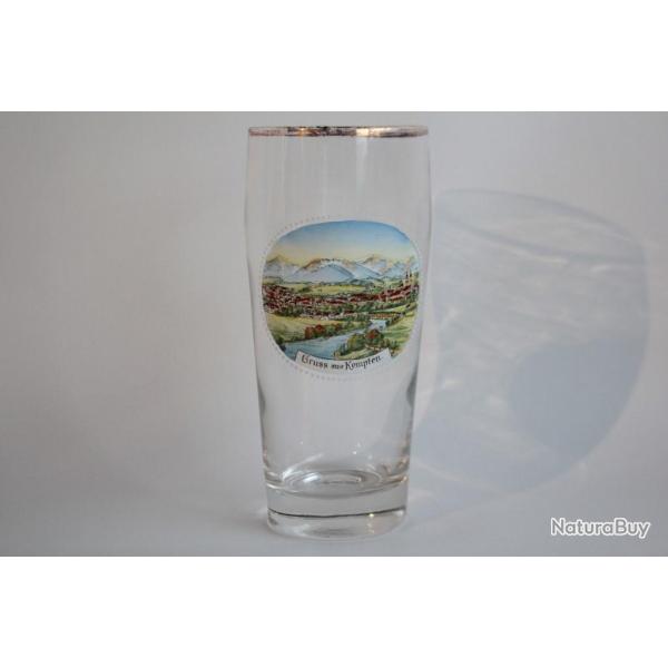 Ancien verre � bi�re �maill� Souvenir Gruss aus Kempten Allemagne