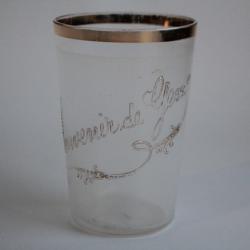 Ancien verre &eacute;maill&eacute; Souvenir de Gex