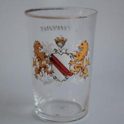 Ancien verre &eacute;maill&eacute; Souvenir de Strasbourg Armoiries