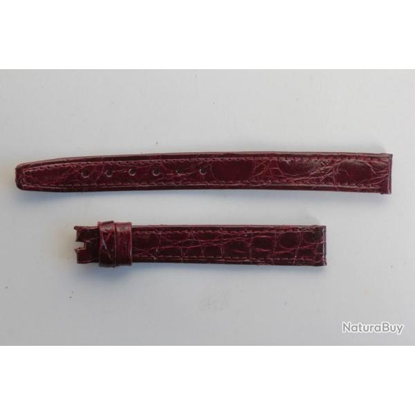 Bracelet montre Universal Gen�ve croco bordeaux 11 mm vintage