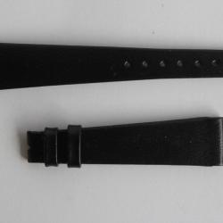 Bracelet montre Universal Gen&egrave;ve cuir noir 16 mm vintage