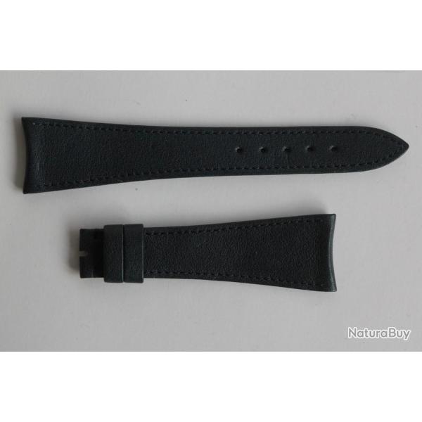 Bracelet montre Universal Gen�ve cuir bleu marine 22 mm vintage