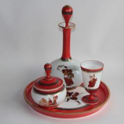 Service de nuit opaline style &eacute;trusque XIXe si&egrave;cle Napol&eacute;on III