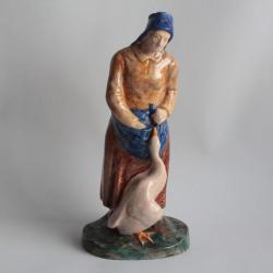 Charles VIRION Femme &agrave; l'Oie c&eacute;ramique