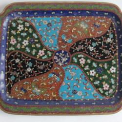 Plateau émaux cloisonnés Japon