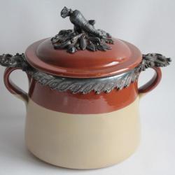 Terrine gr&egrave;s m&eacute;tal argent&eacute; L&eacute;gumes Carottes