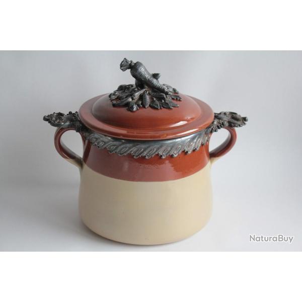 Terrine gr�s m�tal argent� L�gumes Carottes