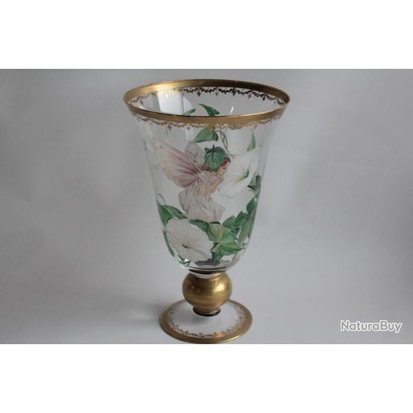 Vase verre �maill� Fillette Fleurs Mich�le Brun-Rouqui�