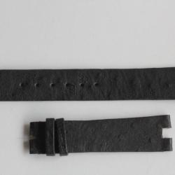 Bracelet montre Devon cuir autruche noir 18 mm vintage