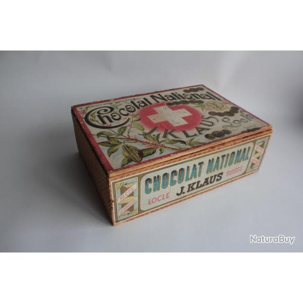 Bo�te bois chocolats national J.Klaus Locle Suisse