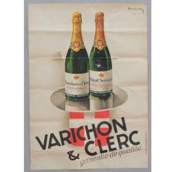 DUPIN L&eacute;on Affiche Lithographie Vin Varichon & Clerc Royal Seyssel