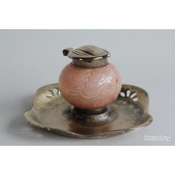 Encrier verre iris� Vienne Autriche Art nouveau