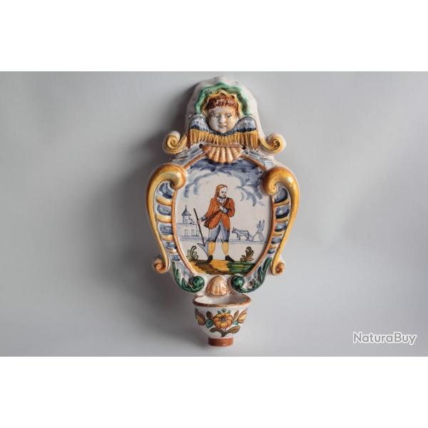Ancien B�nitier fa�ence baroque Italie