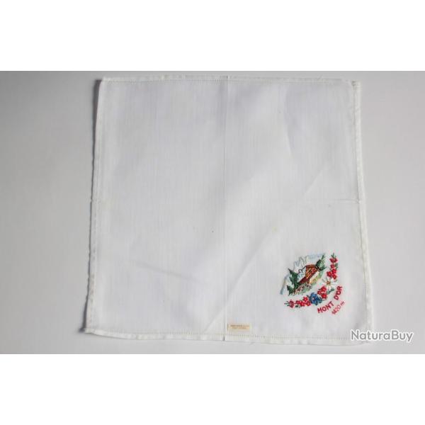 Mouchoir brod� coton Mont d'Or