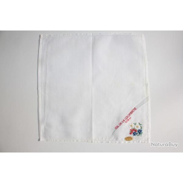 Mouchoir brod� coton Col de la Colombi�re Alpes