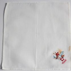 Mouchoir brodé coton Aime-la-Plagne Skieur