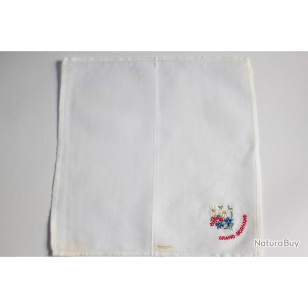 Mouchoir brod� coton Grand-Bornand
