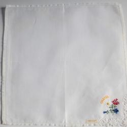 Mouchoir brodé coton Châtel Haute-Savoie