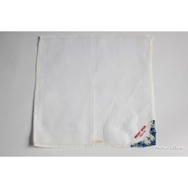 Mouchoir brod� coton Mont d'Or