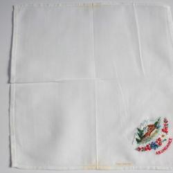 Mouchoir brodé coton Abondance Haute-Savoie Chalet