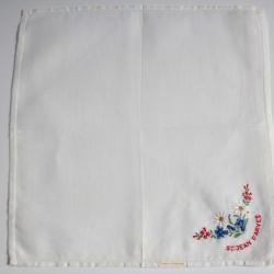 Mouchoir brodé coton St Jean d'Arves Savoie
