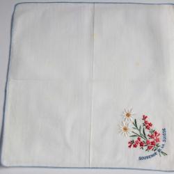 Mouchoir brodé coton Souvenir de la Suisse