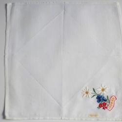 Mouchoir brodé coton Iseran Savoie