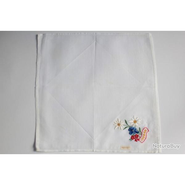 Mouchoir brod� coton Iseran Savoie