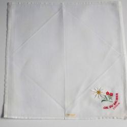Mouchoir brodé coton Col du Galibier Edelweiss