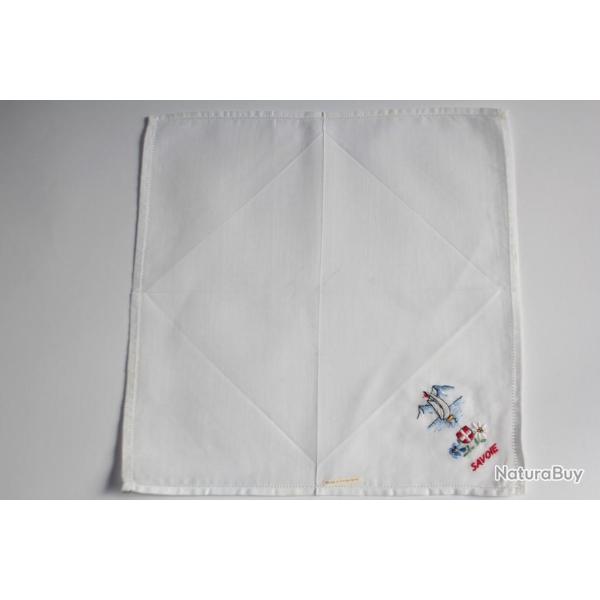 Mouchoir brod� coton Savoie