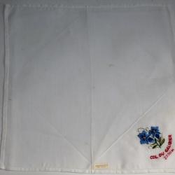 Mouchoir brodé coton Col du Galibier