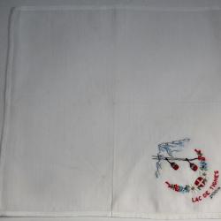 Mouchoir brodé coton Lac de Tignes Savoie