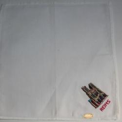 Mouchoir brodé coton Cathédrale de Reims