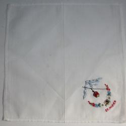 Mouchoir brodé coton St Nizier