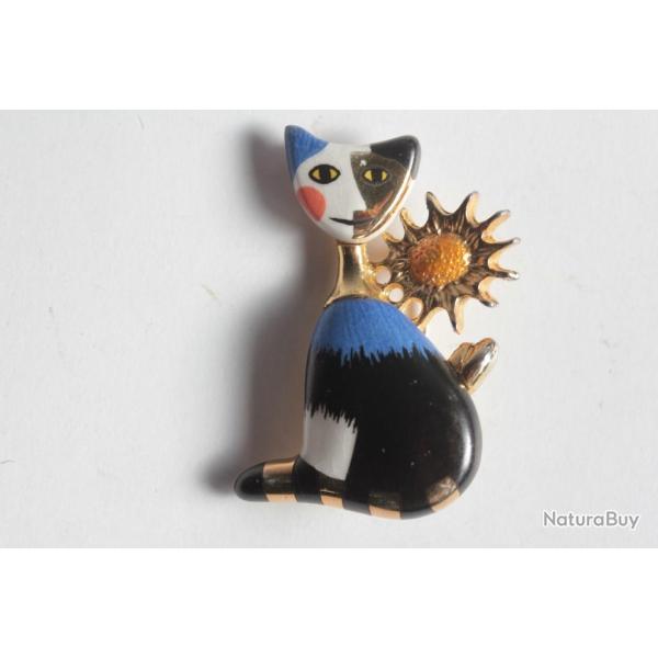 GOEBEL Broche Chat porcelaine Rosina Wachtmeister Allemagne